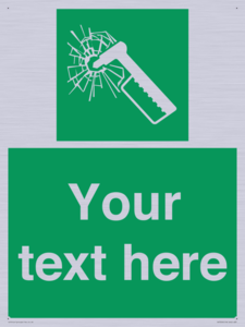 Custom sign safe condition emergency hammer